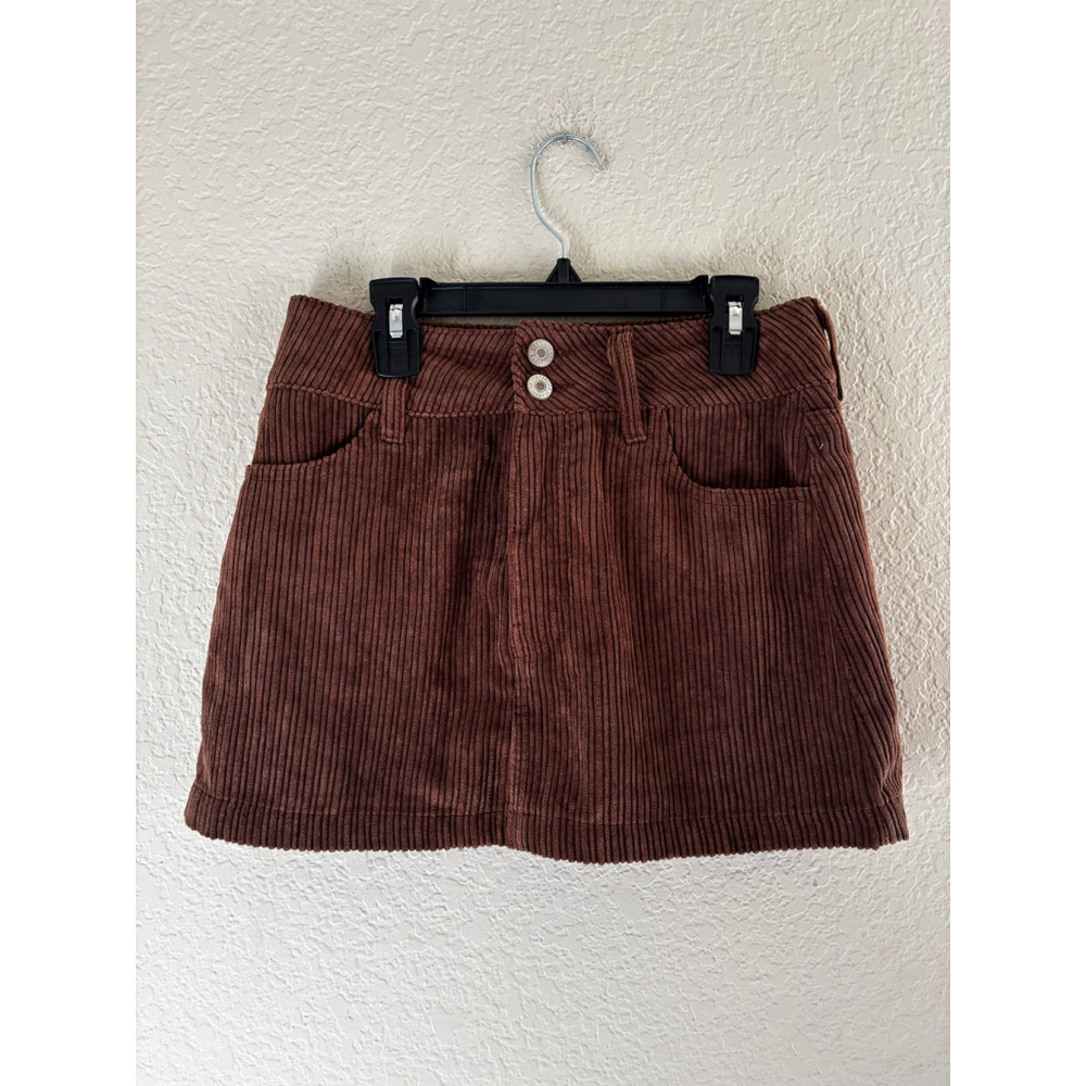 Vintage Forever 21 Brown Corduroy Mini Skirt Size S y2k